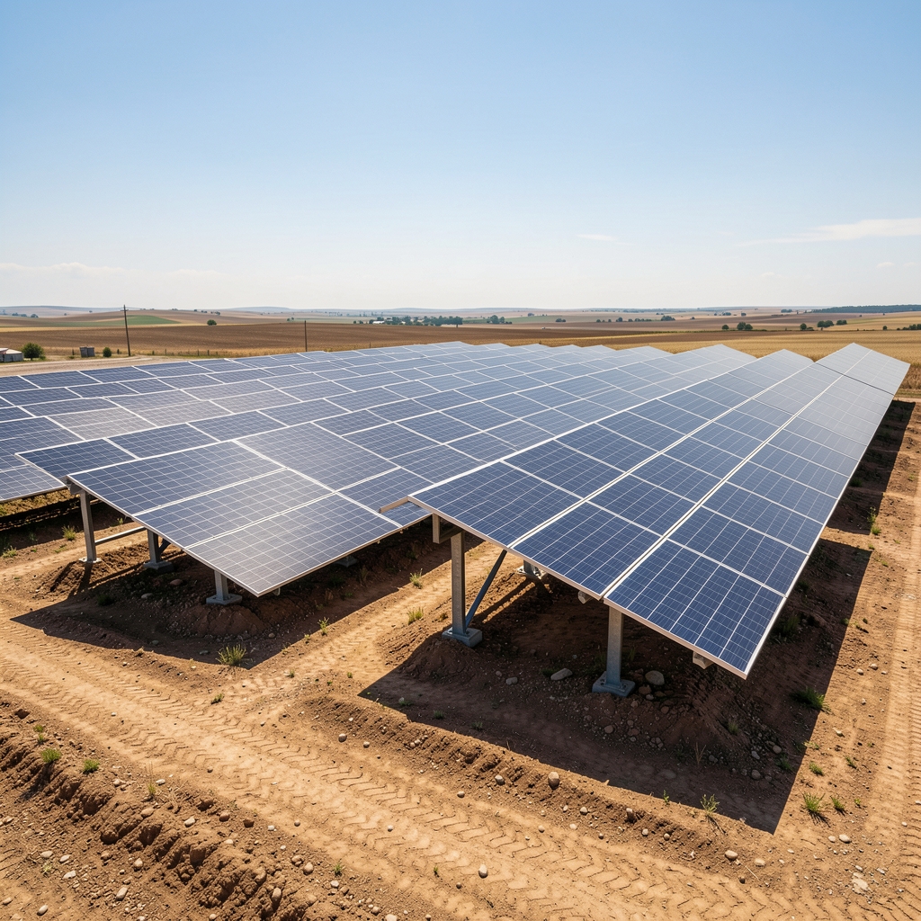 Kamp alanında kurulmuş güneş paneli enerji üretim düzeneği