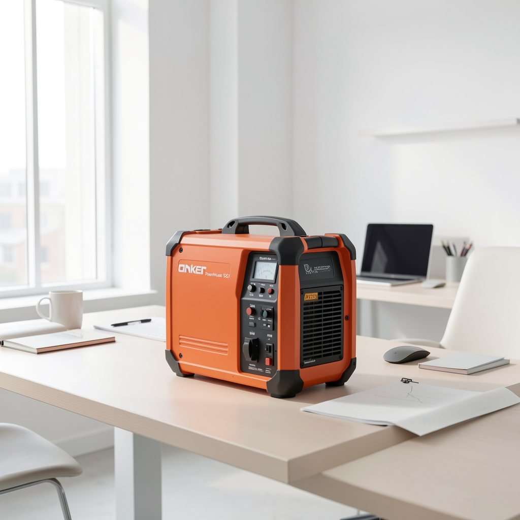 Anker PowerHouse 535 kompakt taşınabilir enerji istasyonu turuncu tasarım