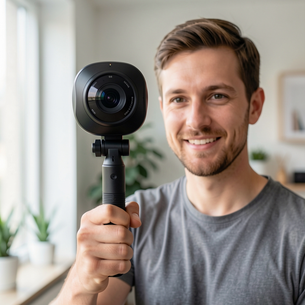 Insta360 X4 360 derece kamera çift lens tasarımı selfie çubuğuyla